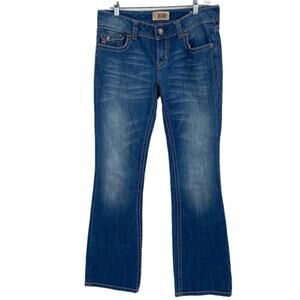 MEK Chicago Bootcut Jeans Women's Size 28 Distressed Medium Wash Stretch Denim